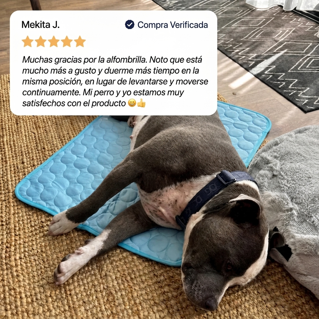 La esterilla que se mantiene fresca — incluso después de horas bajo tu perro.