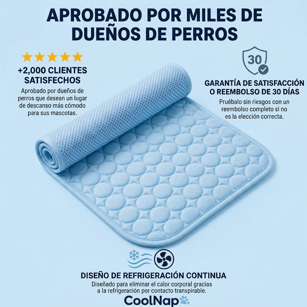 La esterilla que se mantiene fresca — incluso después de horas bajo tu perro.